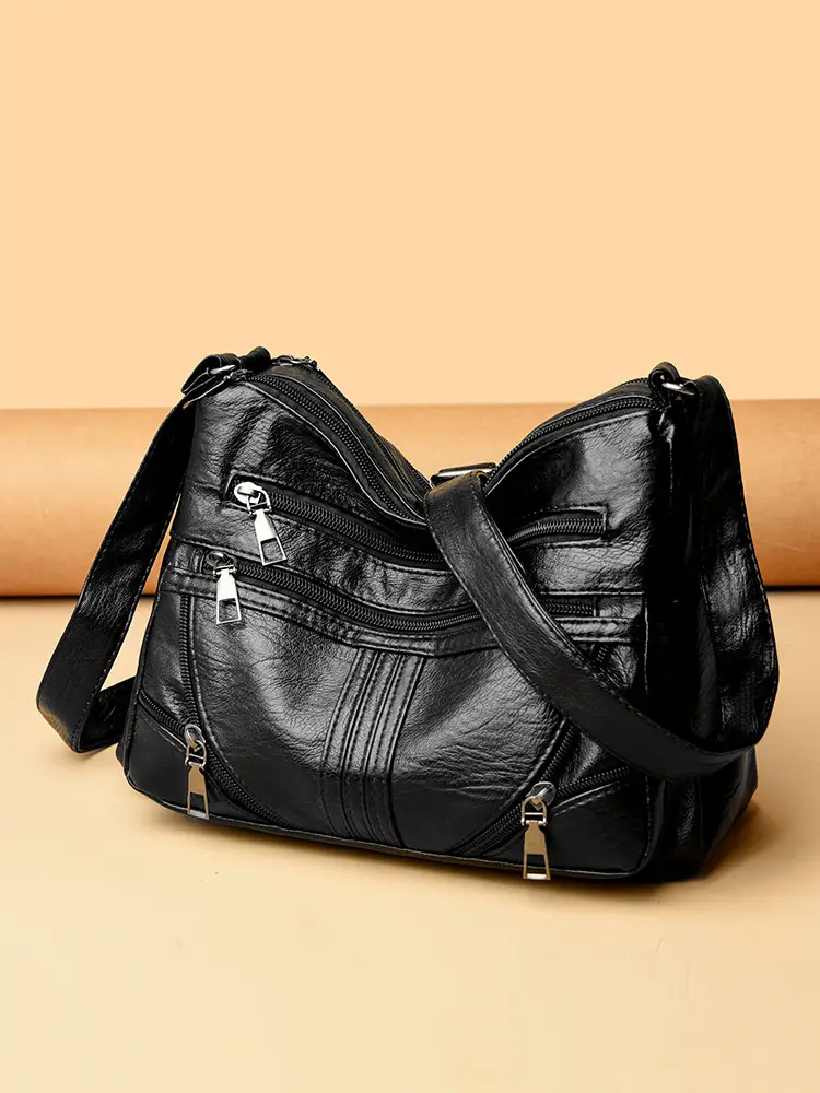 Black Leather Crossbody Bag for Women - Image 6