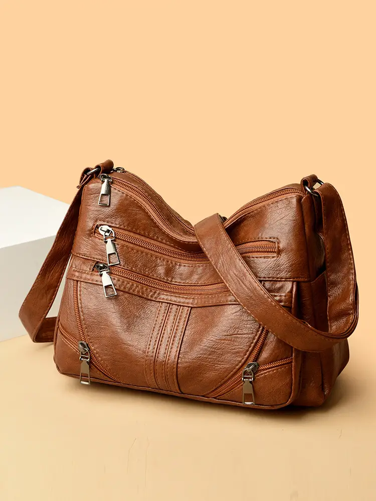 Black Leather Crossbody Bag for Women - Image 7
