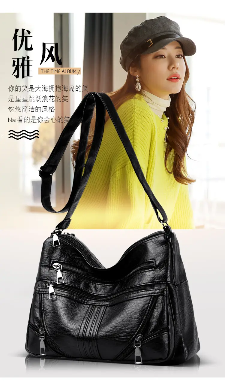 Black Leather Crossbody Bag for Women — feature 4