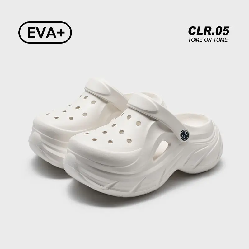 Hole Shoes Thick Sole Summer New EVA Hole Slippers Heightened Outer Wear Non-slip Deodorant Beach Hole Shoes Women