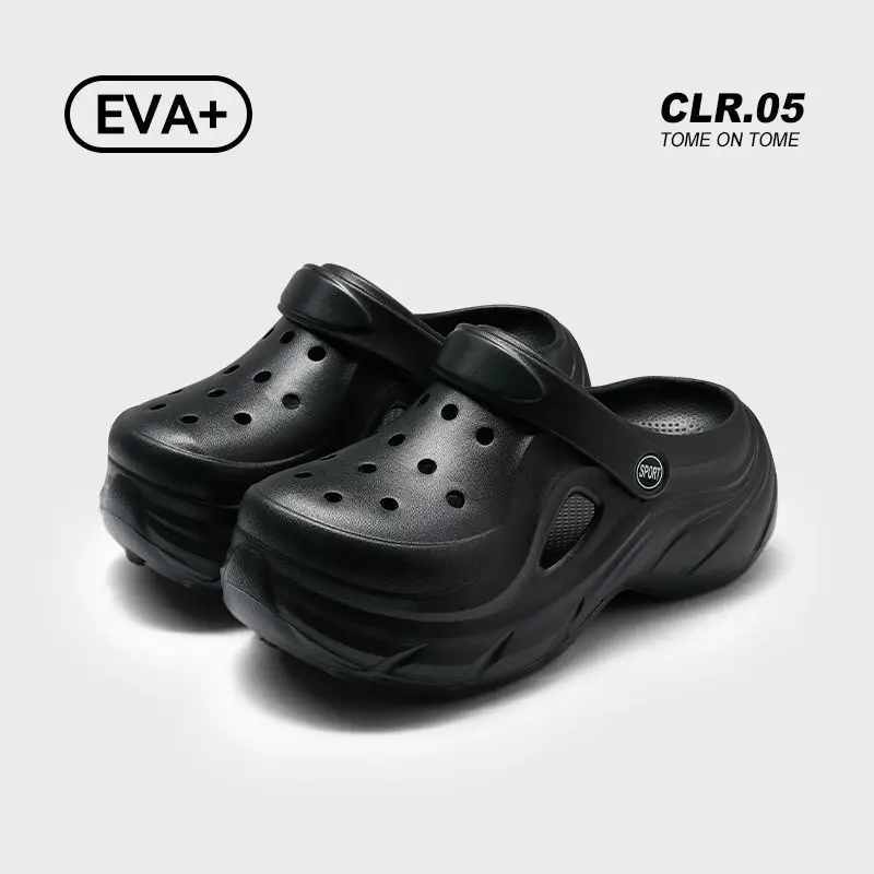 Hole Shoes Thick Sole Summer New EVA Hole Slippers Heightened Outer Wear Non-slip Deodorant Beach Hole Shoes Women