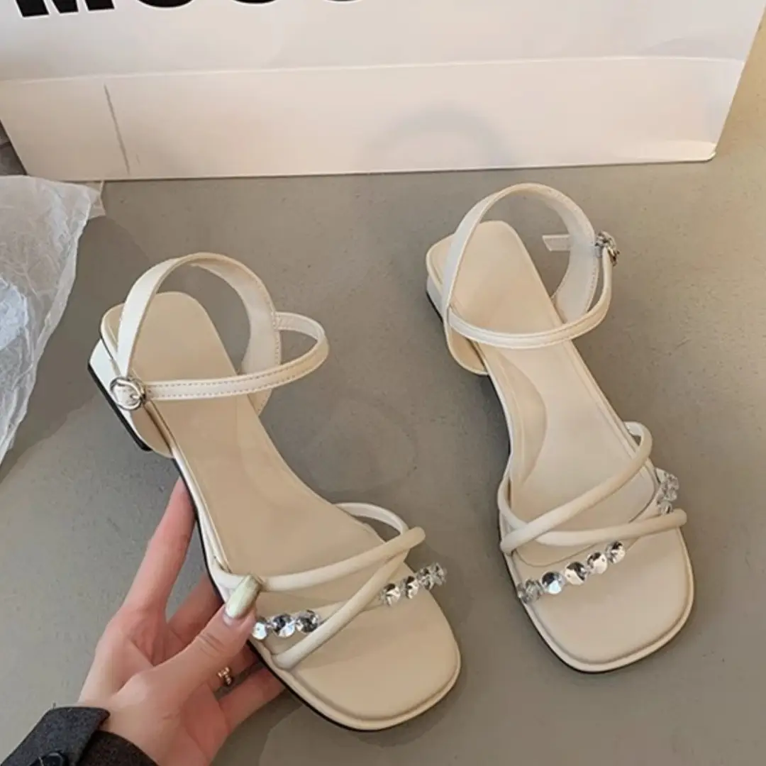Women's Open Toe Rhinestone Sandals Spring Summer 2025 - Image 6