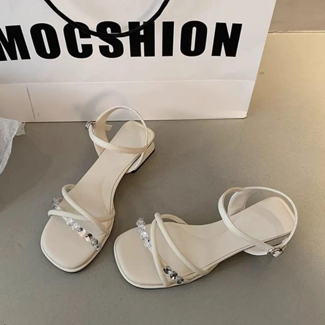 Women's Open Toe Rhinestone Sandals Spring Summer 2025 - Image 7
