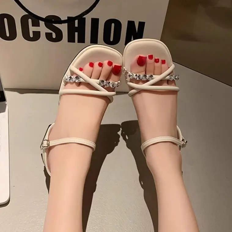 Women's Open Toe Rhinestone Sandals Spring Summer 2025 — feature 6