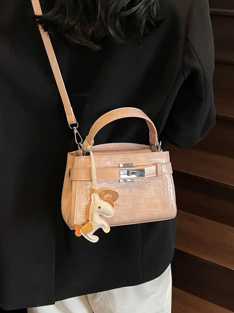 Women's Square Handbag with Pearl Decor 2025 - Image 6