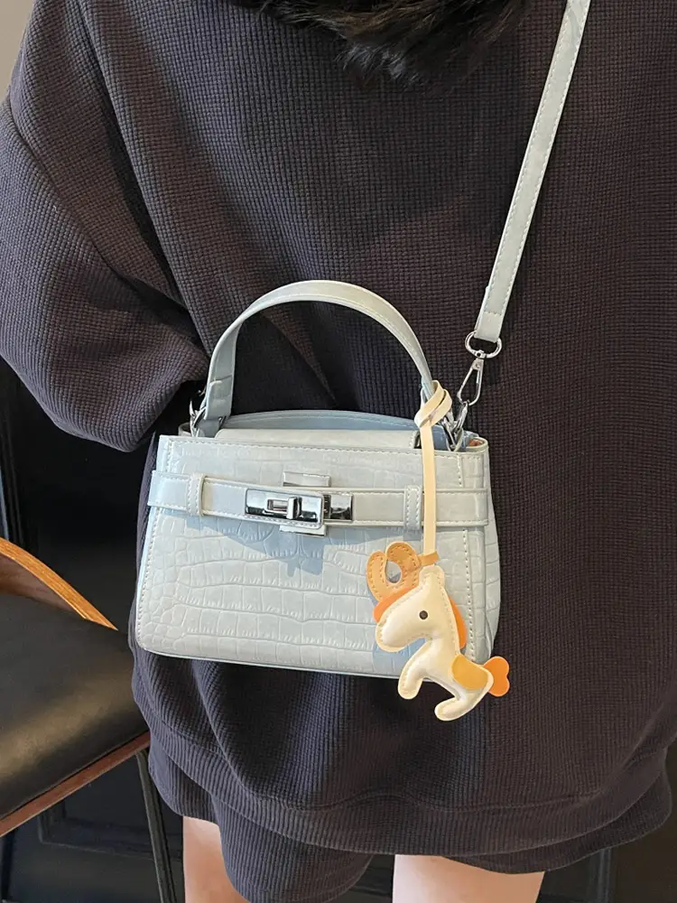 Women's Square Handbag with Pearl Decor 2025 - Image 7