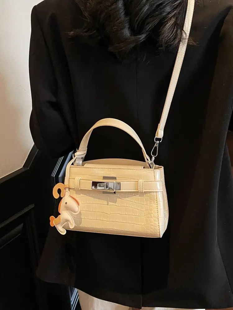 Women's Square Handbag with Pearl Decor 2025 - Image 9