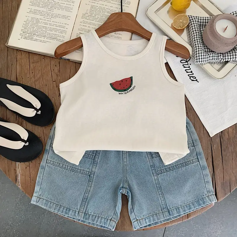 Boys Sleeveless Vest T-Shirt Summer 2025 Print — feature 7