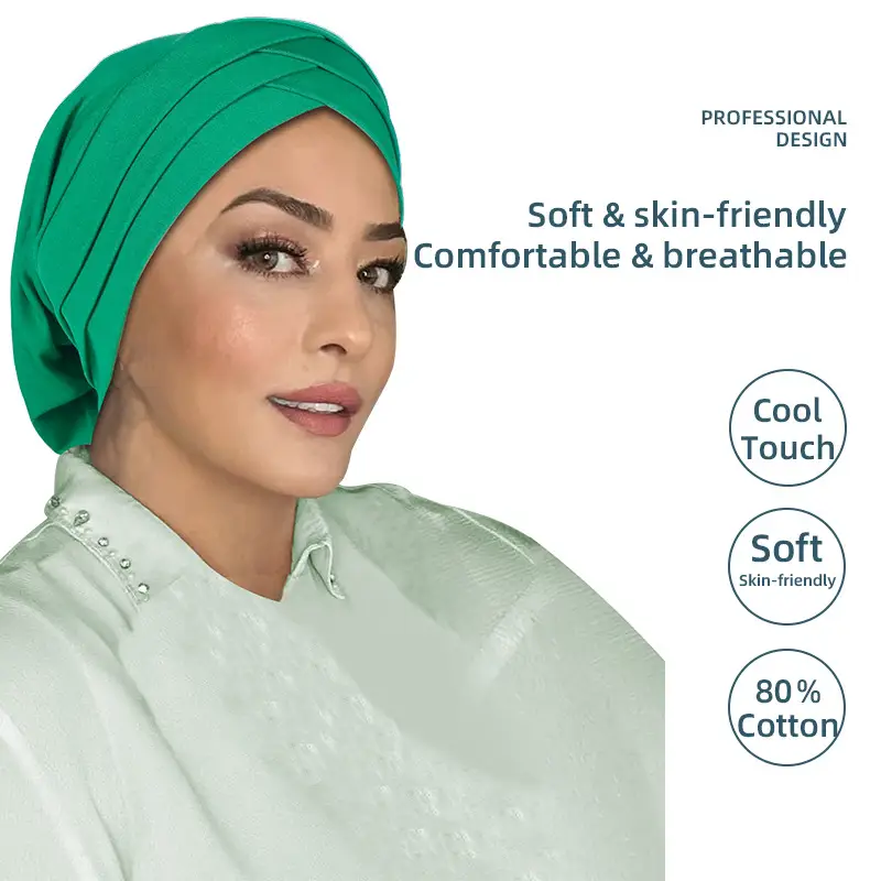 Blue Elastic Three-Cross Muslim Headscarf - Image 15