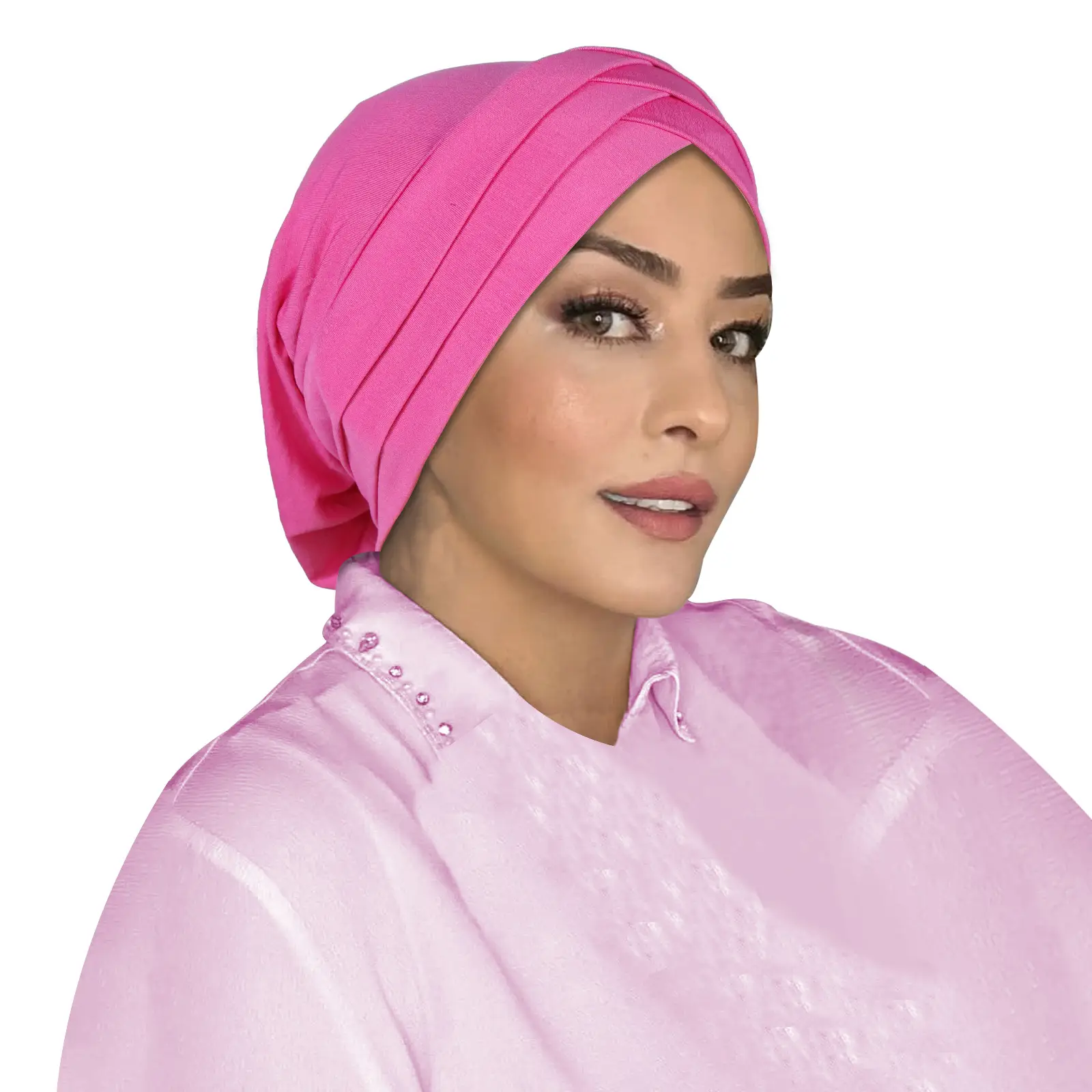 Blue Elastic Three-Cross Muslim Headscarf - Image 17