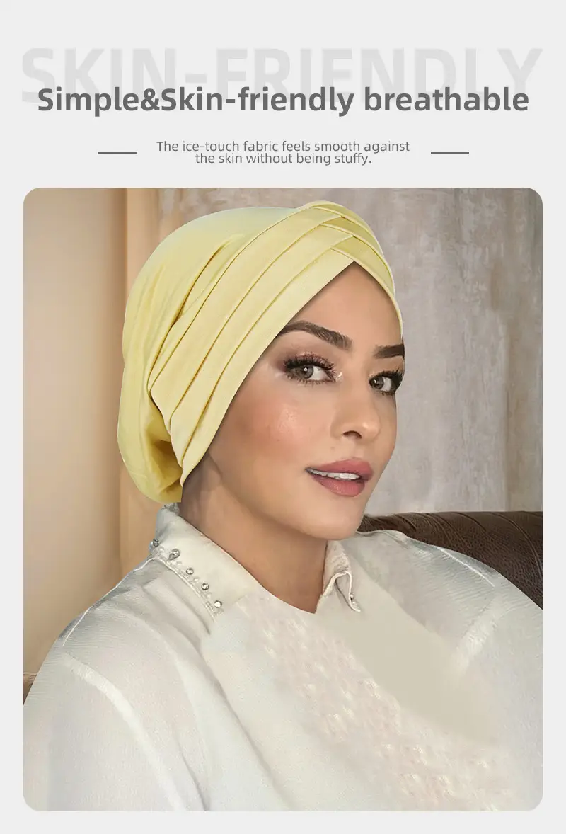 Blue Elastic Three-Cross Muslim Headscarf — feature 2