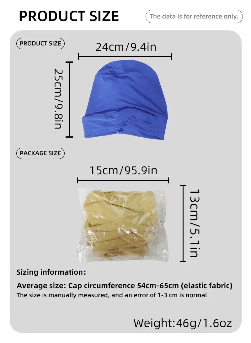 Blue Elastic Three-Cross Muslim Headscarf — feature 3