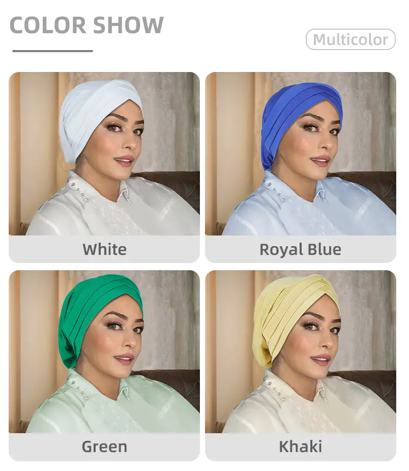 Blue Elastic Three-Cross Muslim Headscarf — feature 6