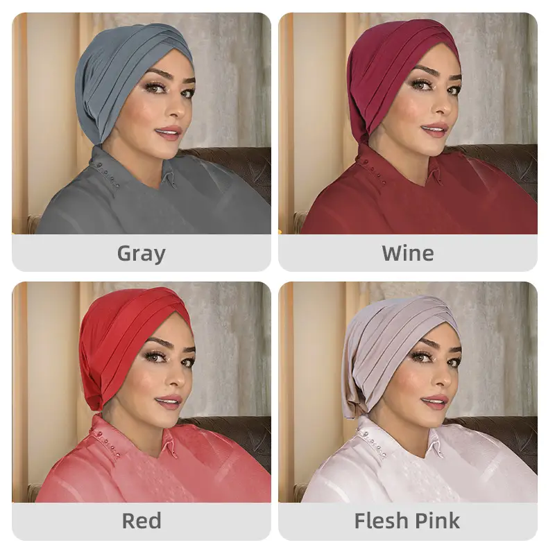 Blue Elastic Three-Cross Muslim Headscarf — feature 8