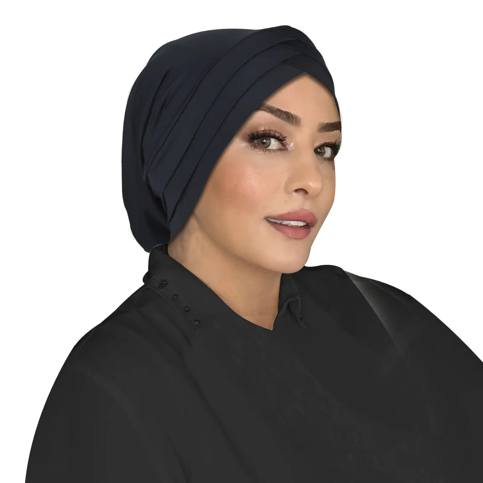 Blue Elastic Three-Cross Muslim Headscarf - Image 11