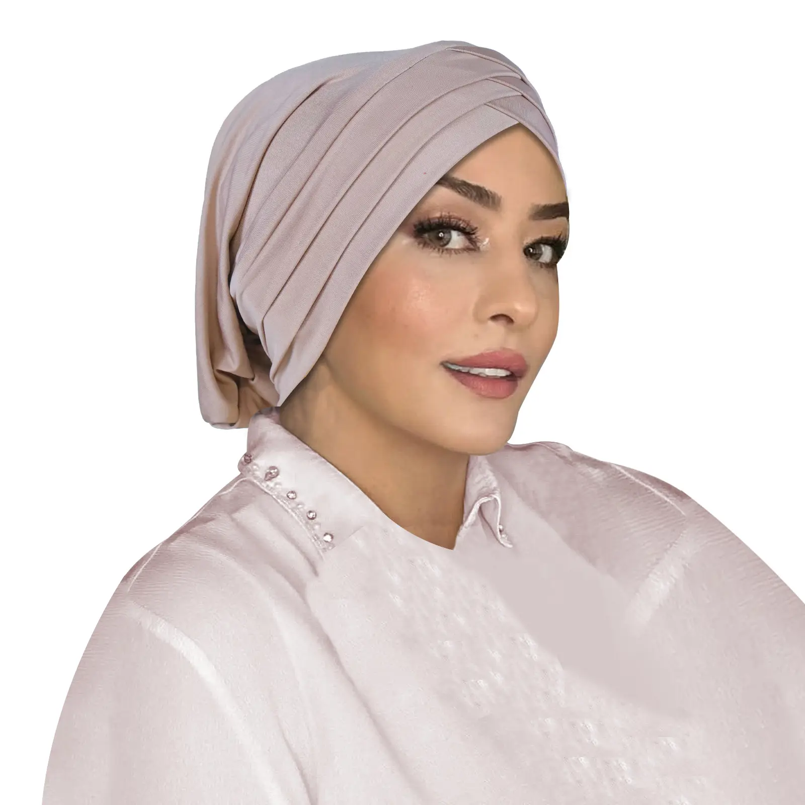 Blue Elastic Three-Cross Muslim Headscarf - Image 12