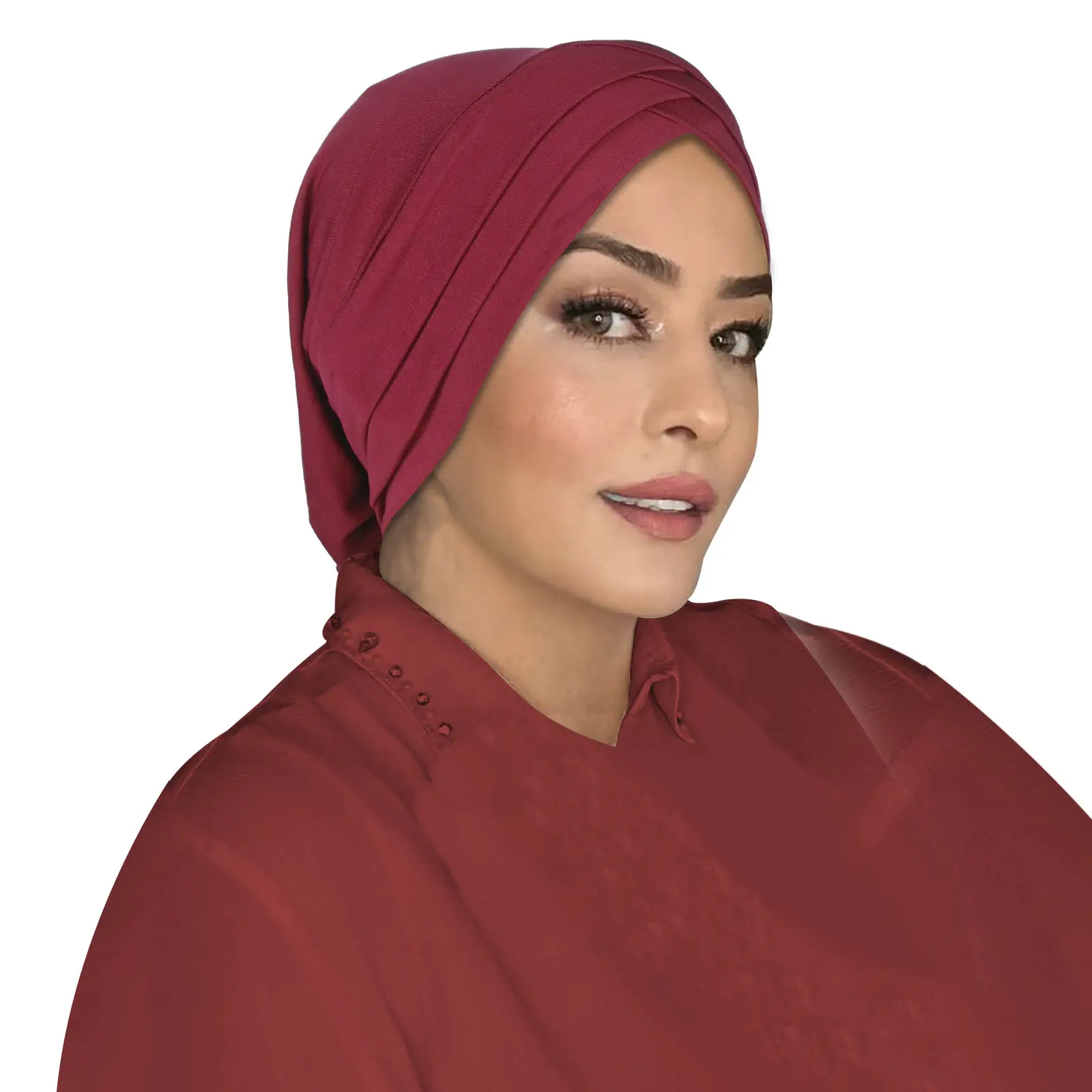 Blue Elastic Three-Cross Muslim Headscarf - Image 9