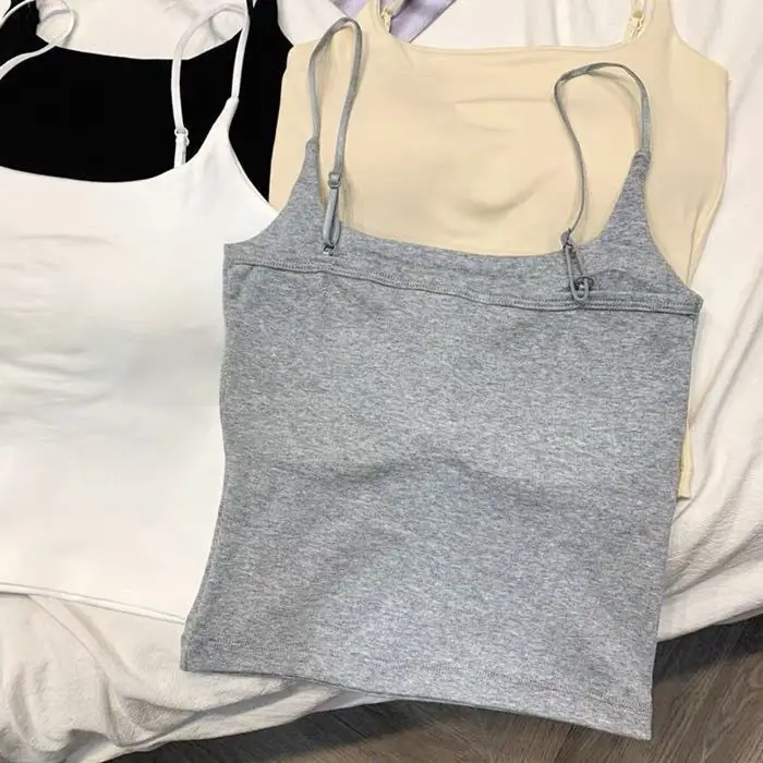 Summer New Product: Beautiful Backless Camisole with Chest Pads, Adjustable Thin Straps, Solid Color, Slim Fit, Flattering for Women — feature 7