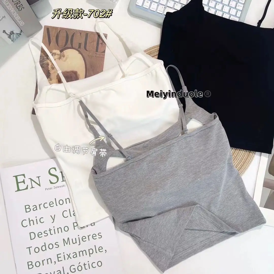Summer New Product: Beautiful Backless Camisole with Chest Pads, Adjustable Thin Straps, Solid Color, Slim Fit, Flattering for Women — feature 9