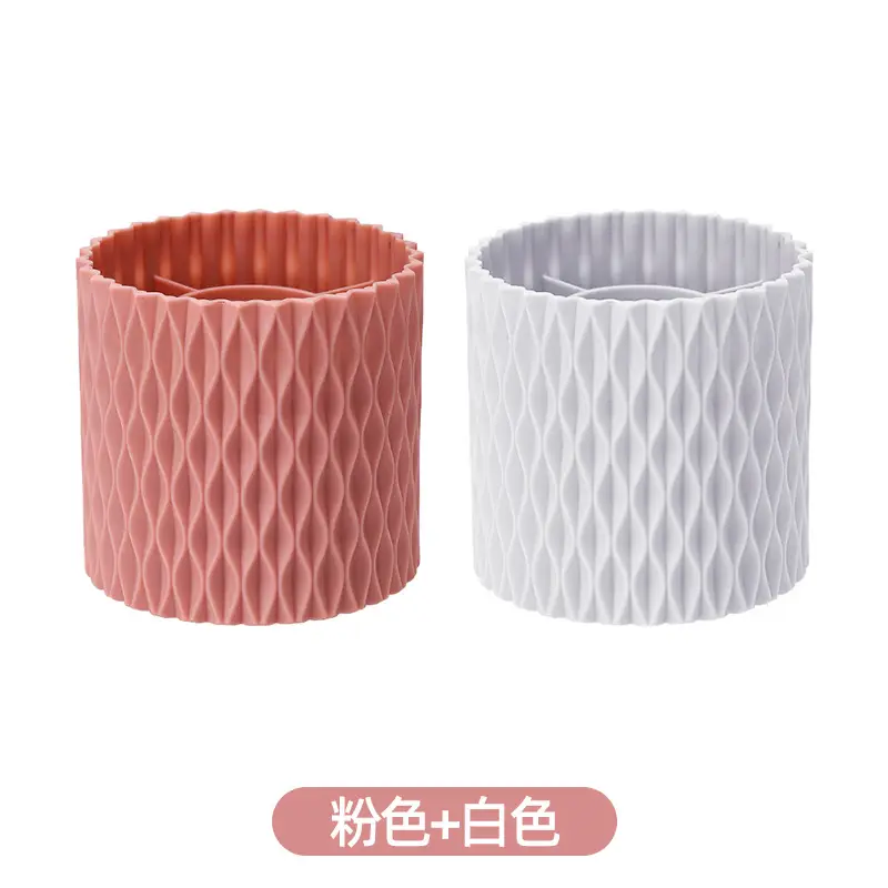 White Rotating Makeup Brush Storage Tube