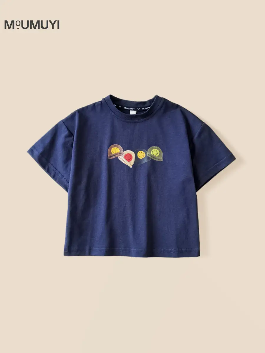 Kids Blue Cartoon Short Sleeve T-Shirt 2026 - Image 3