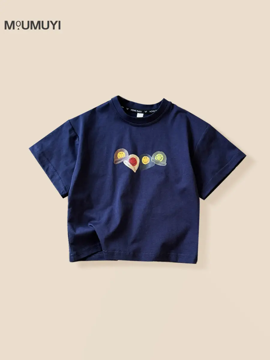 Kids Blue Cartoon Short Sleeve T-Shirt 2026 - Image 4