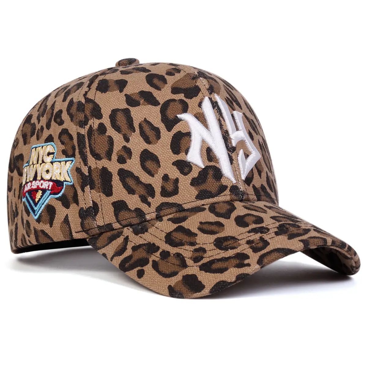 Leopard Print Baseball Cap with Letter Embroidery - Image 4
