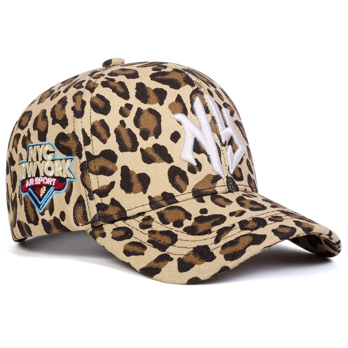 Leopard Print Baseball Cap with Letter Embroidery - Image 6