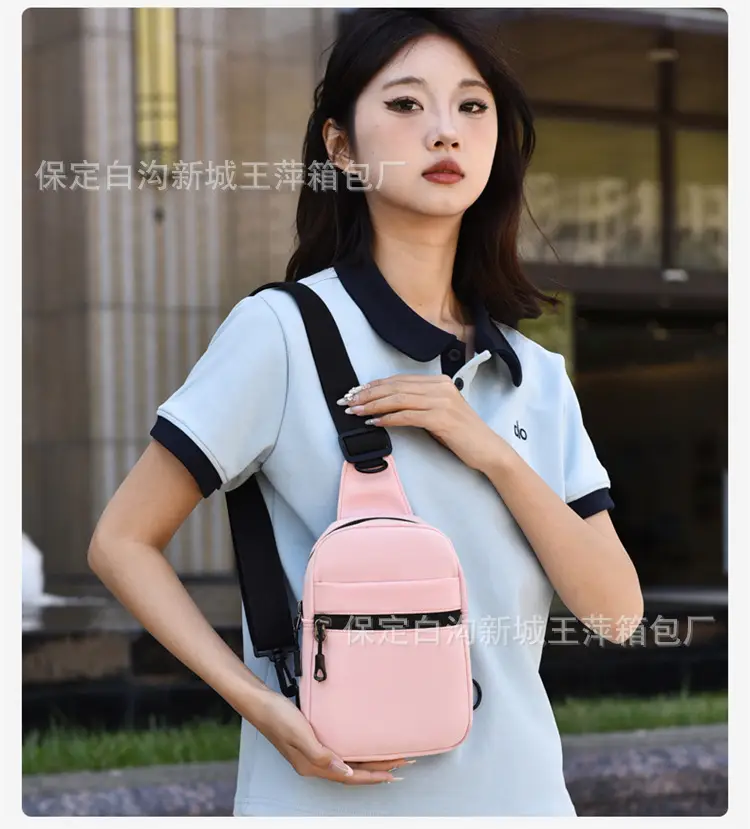 Pink Crossbody Bag with Black Strap for Women — feature 37
