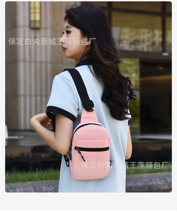 Pink Crossbody Bag with Black Strap for Women — feature 38