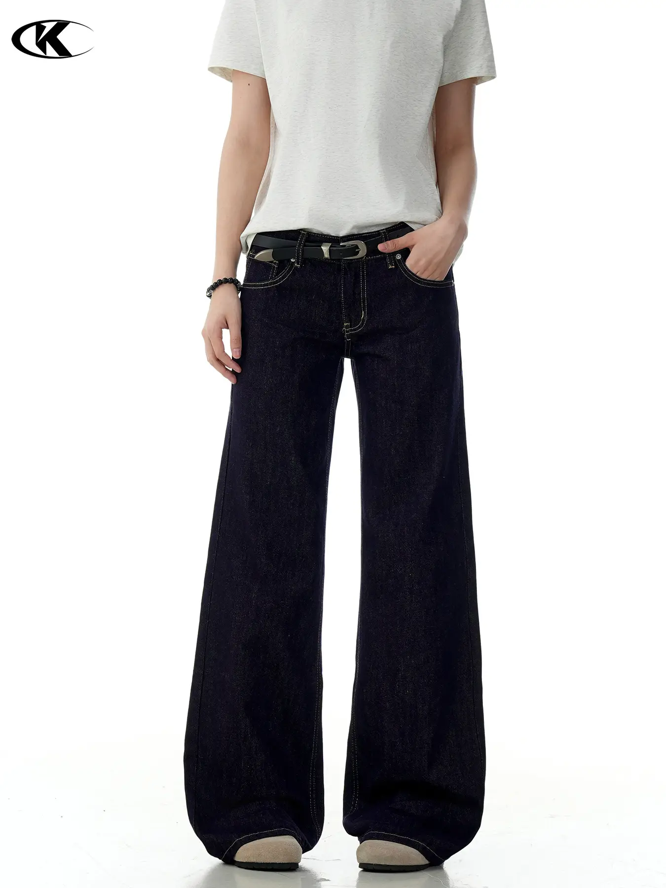Dark Blue Vintage Loose Fit Jeans for Women