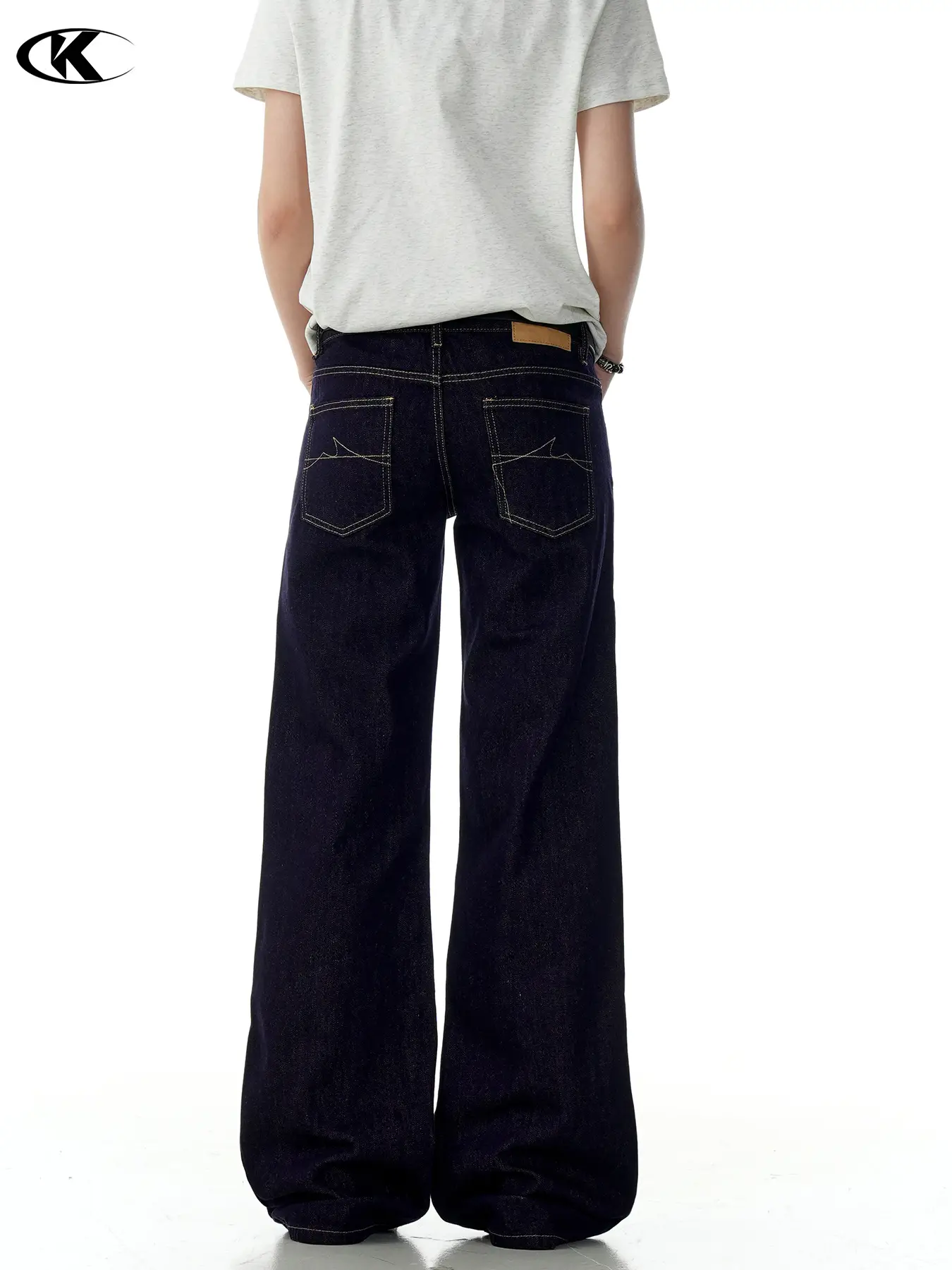 Dark Blue Vintage Loose Fit Jeans for Women