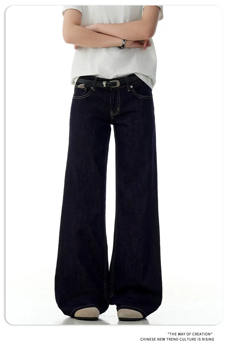 Dark Blue Vintage Loose Fit Jeans for Women — feature 10