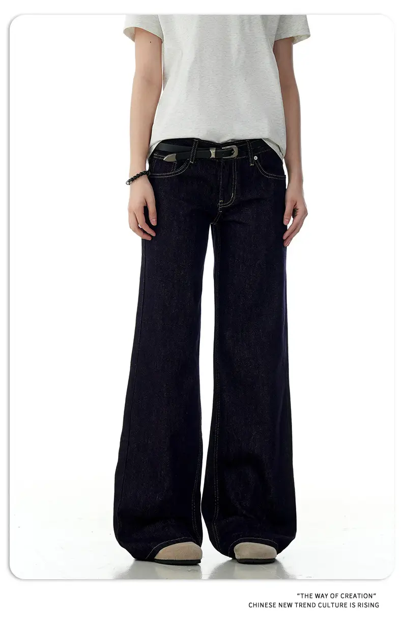 Dark Blue Vintage Loose Fit Jeans for Women — feature 12