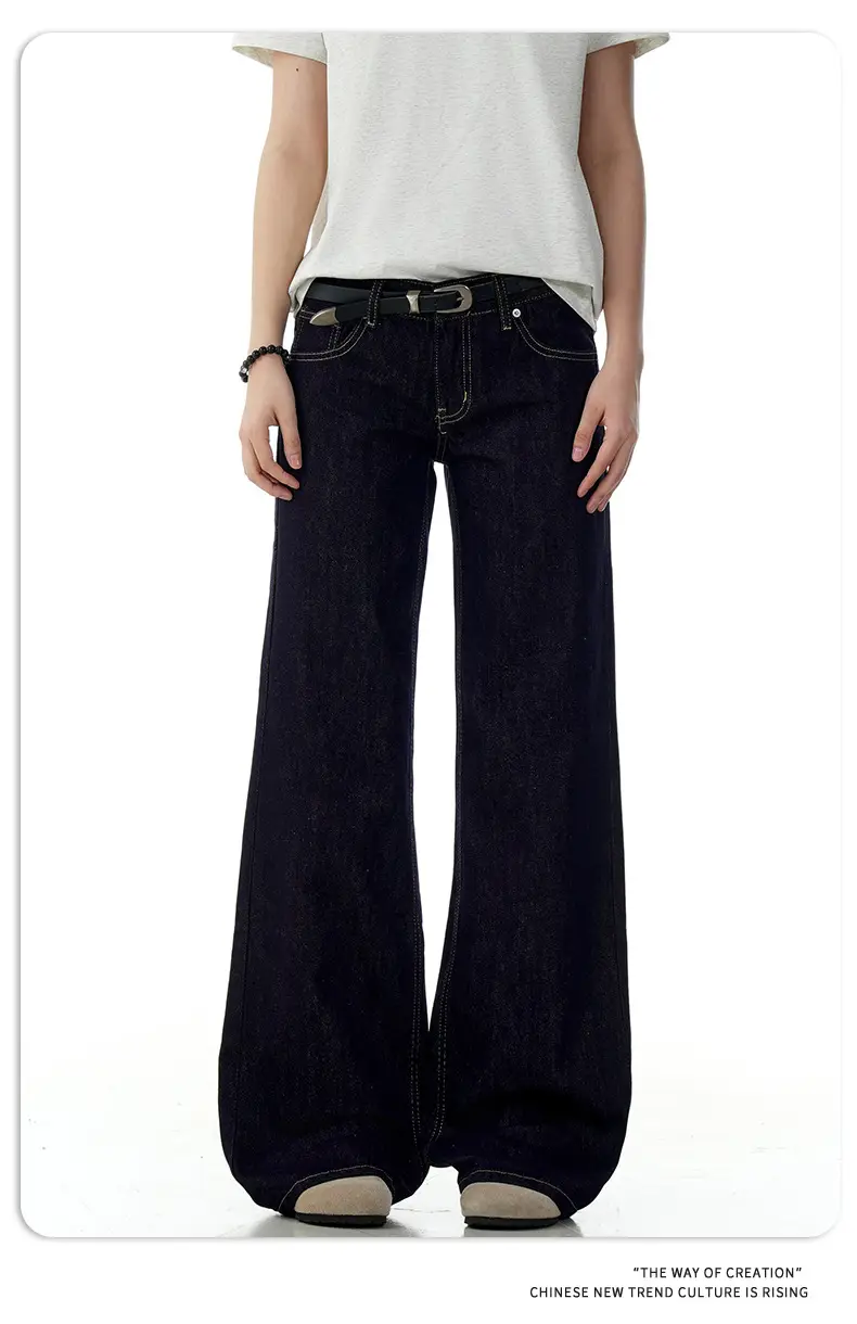 Dark Blue Vintage Loose Fit Jeans for Women — feature 8
