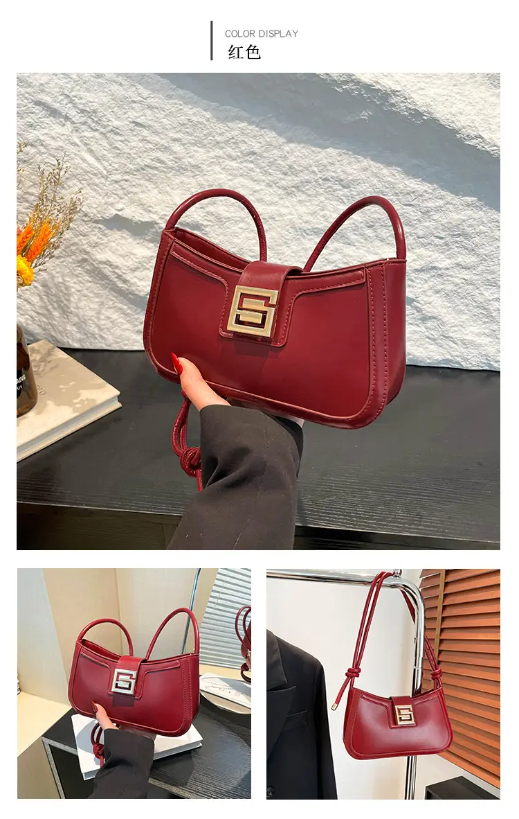 Red French Niche Shoulder Bag 2025 Trendy Korean Fashion — feature 12
