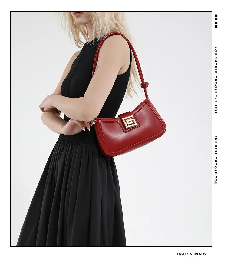 Red French Niche Shoulder Bag 2025 Trendy Korean Fashion — feature 2