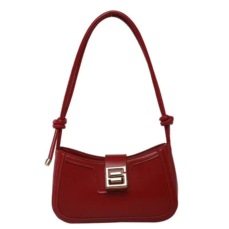Red French Niche Shoulder Bag 2025 Trendy Korean Fashion - Image 3