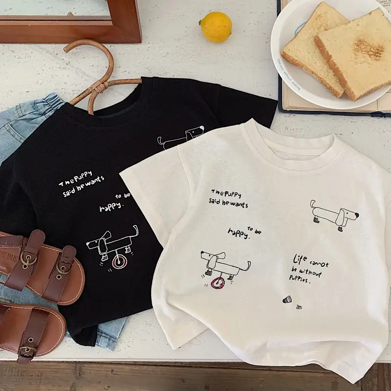 Boys Cartoon T-Shirt Black 2026 Summer — feature 1