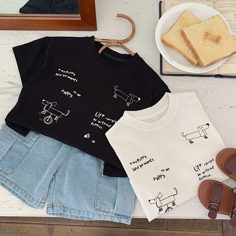 Boys Cartoon T-Shirt Black 2026 Summer — feature 9