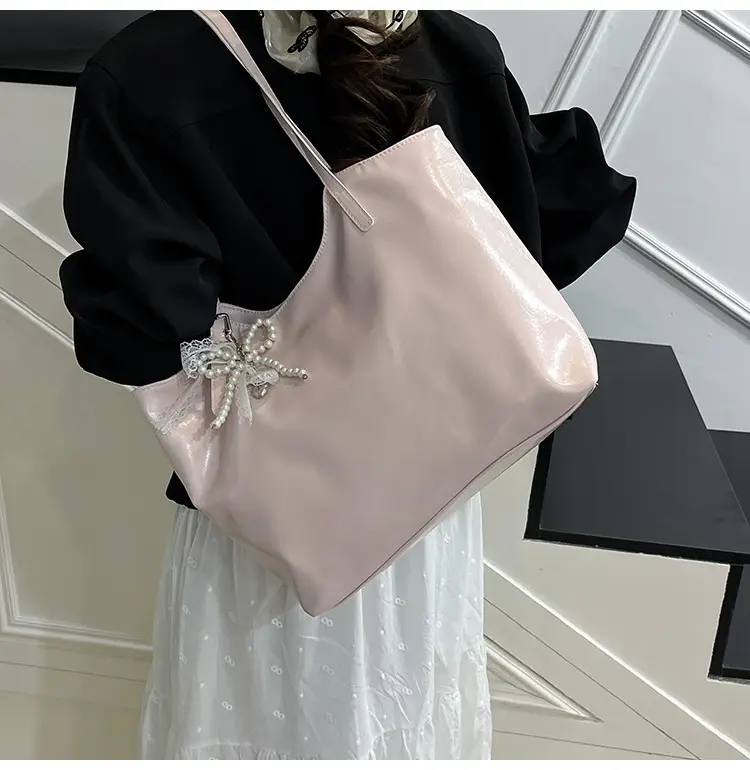 Women's Light Yellow Embroidered Tote Bag Large Capacity — feature 10