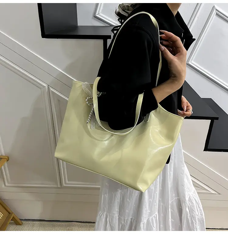 Women's Light Yellow Embroidered Tote Bag Large Capacity — feature 13
