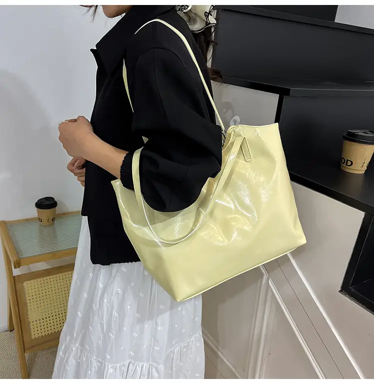 Women's Light Yellow Embroidered Tote Bag Large Capacity — feature 14