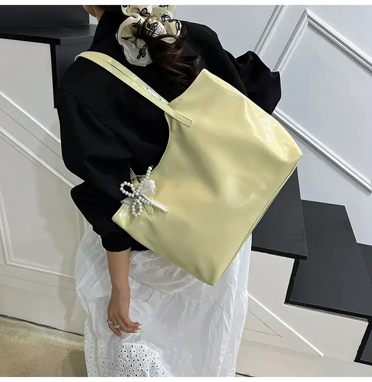 Women's Light Yellow Embroidered Tote Bag Large Capacity — feature 15