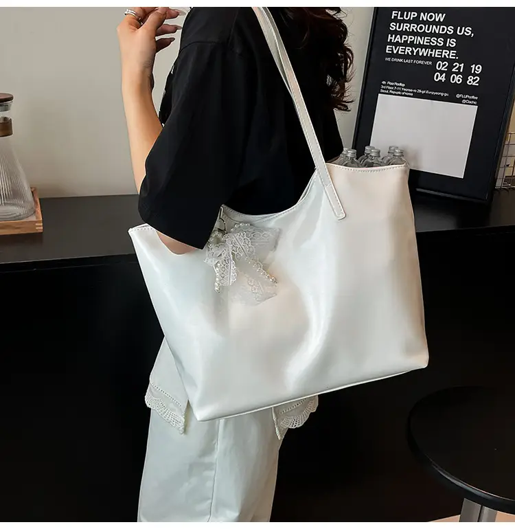 Women's Light Yellow Embroidered Tote Bag Large Capacity — feature 35
