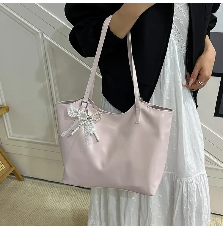 Women's Light Yellow Embroidered Tote Bag Large Capacity — feature 7