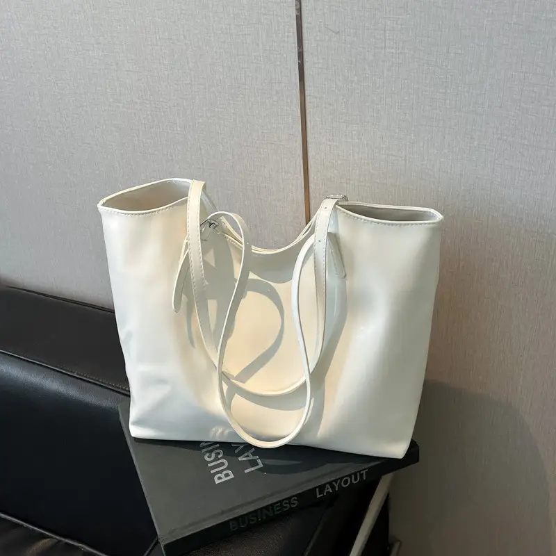 Women's Light Yellow Embroidered Tote Bag Large Capacity - Image 10