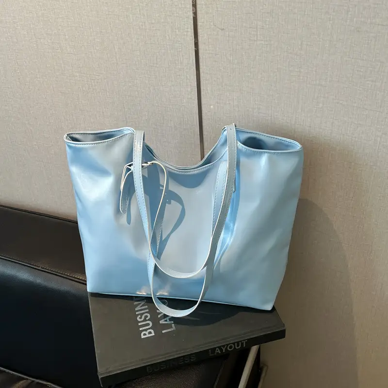 Women's Light Yellow Embroidered Tote Bag Large Capacity - Image 11