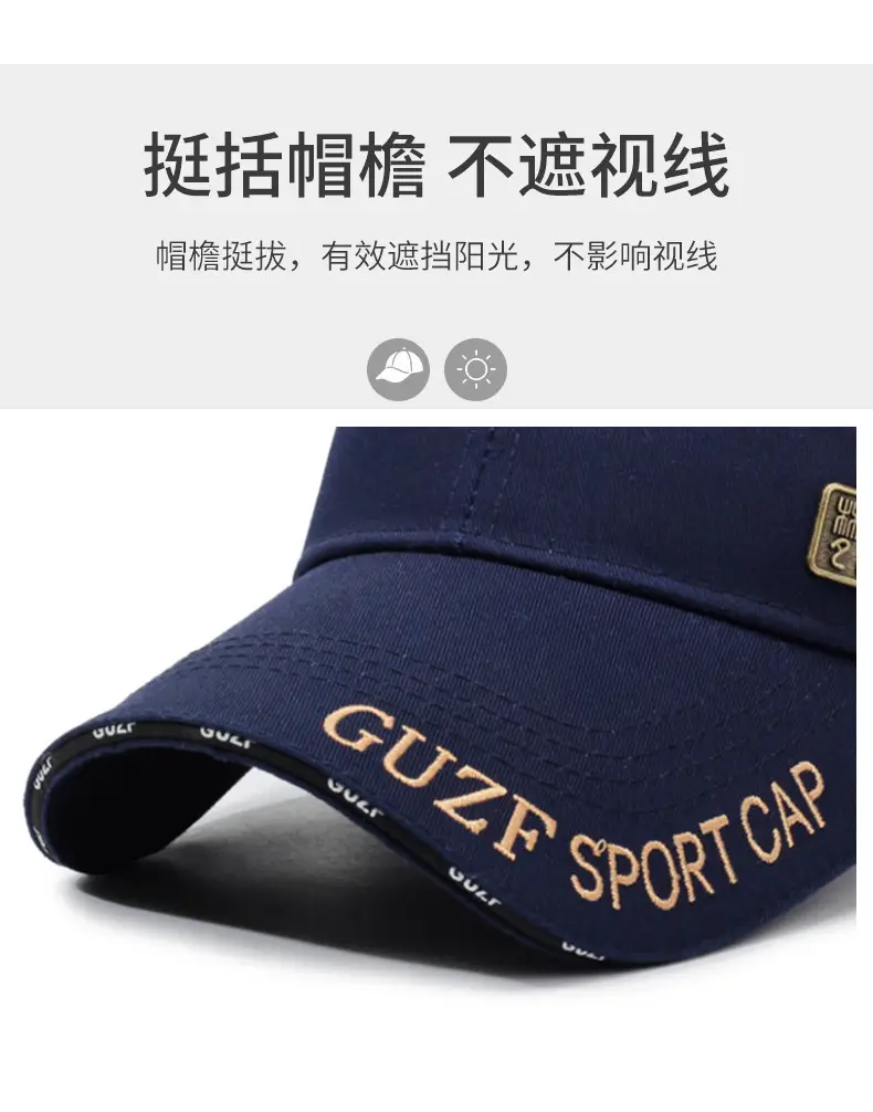 Unisex Embroidered Letter Cap Navy Blue Baseball — feature 2