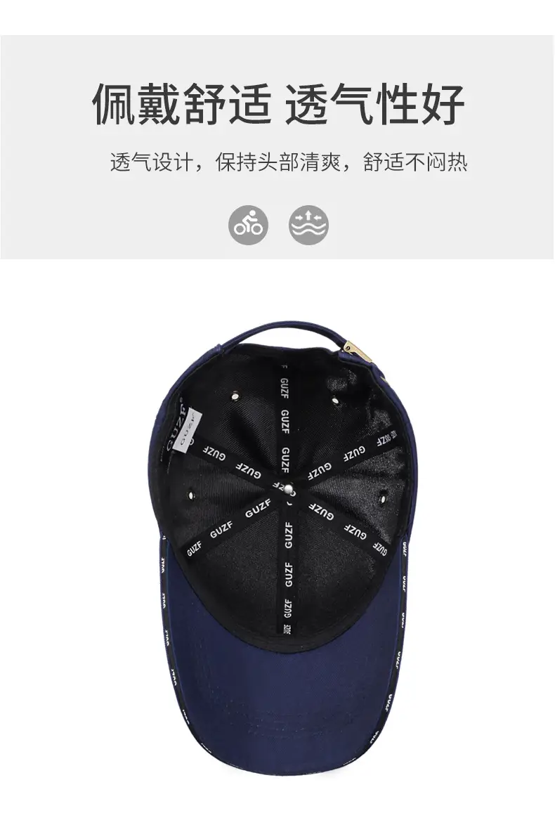 Unisex Embroidered Letter Cap Navy Blue Baseball — feature 5